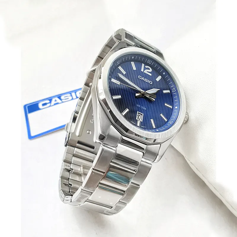 Casio Enticer Blue Dial Spherical Glass Men's Watch- MTP-E720D-2AV